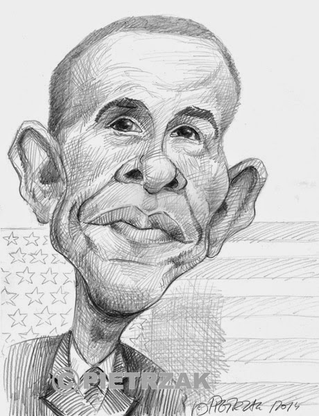 Barack Obama karykatura studyjna
